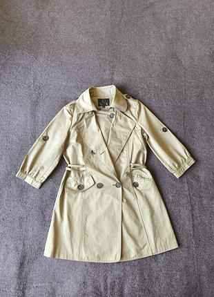 Стильный бежевый тренч, пальто на девочку 7-9 лет