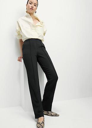 Прямые брюки из джерси и твила