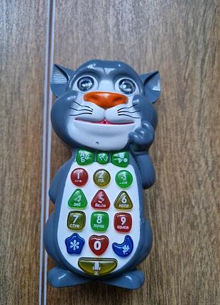 Котик телефон,цифры,буква,запись голосная,музыка интересная игрушка развивающая.