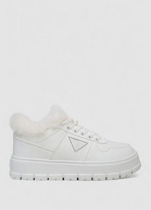 Кросівки зимові, на хутрі, р.36-40, білі жіночі утепленні кеди, черевики, взуття, 248rcx622