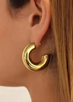 Дуті сережки кільця золотисті