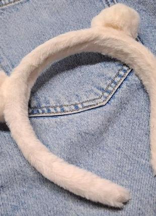 Мягкий плюшевый обруч для волос с ушками