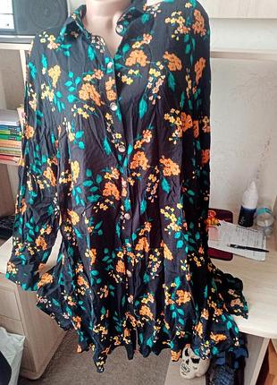 Длинная женская рубашка с длинными рукавами. укр размер 56-58, евро размер 20-22