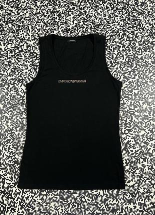 Оригінальна жіноча майка emporio armani зі стразами