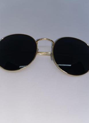 Очки солнцезащитные мужские, женские / унисекс чёрные в металлической оправе2 фото