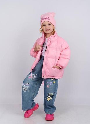 Дитяча модна демі курточка рожева