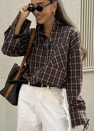 Сорочка вільного крою колір brown розмір m