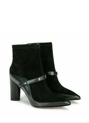 Чоботи на підборах з натуральної шкіри та замшу 37 р