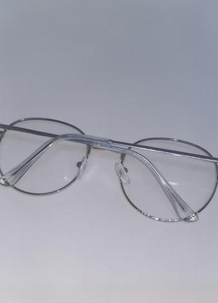 Прозорі окуляри / окуляри нульовки в металевій сріблястій оправі4 фото