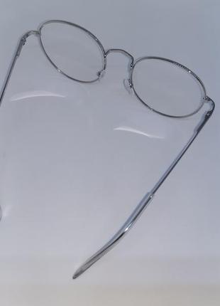 Прозорі окуляри / окуляри нульовки в металевій сріблястій оправі5 фото