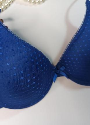 80с / 36с гладкий контурный базовый синий бюстгальтер