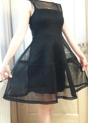 Платье сетка черное очень стильное