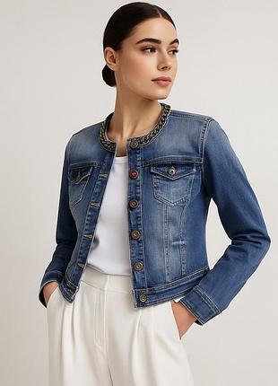 Джинсовая куртка georgia &amp; johns с цепью деним-жакет