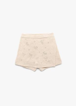 В’язана спідниця zara з візерунком “метелик” із бісеру бєж розмір 120