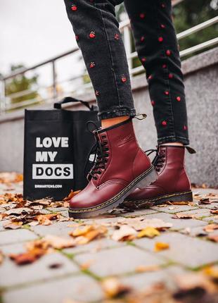 Черевики dr.martens 1460 “cherry red” ботинки6 фото