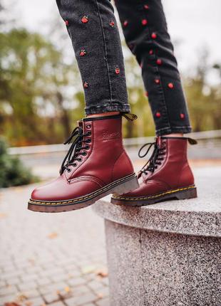 Черевики dr.martens 1460 “cherry red” ботинки7 фото