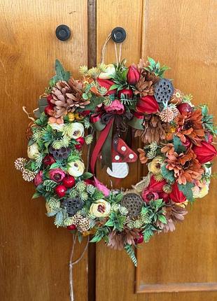 Осінній вінок на двері. вінок на осінь