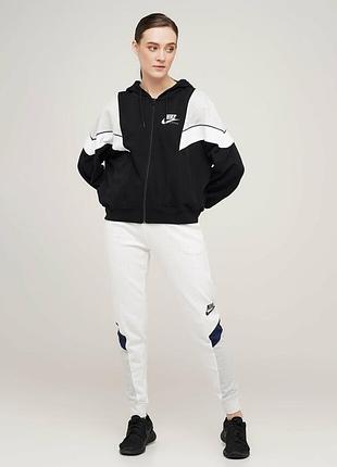 Женская спортивная кофта соп худи nike черно-белая с капюшоном l-xl 48-50 6