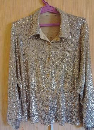 Блузка в паетках пог 76 см
