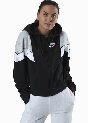 Женская спортивная кофта соп худи nike черно-белая с капюшоном l-xl 48-50 3