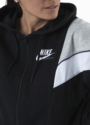 Женская спортивная кофта соп худи nike черно-белая с капюшоном l-xl 48-50 4