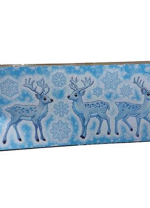 Новогодняя наклейка олени livarno home 21 на 47 см голубой