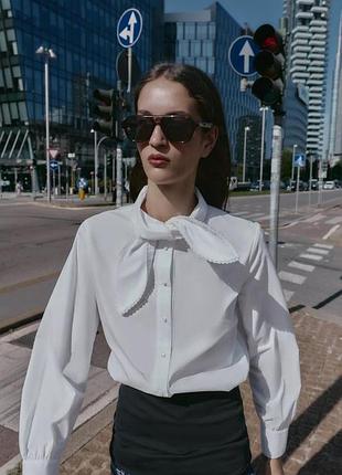 Сорочка жіноча біла із завʼязкою zara new