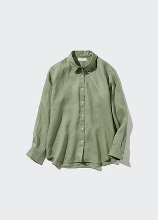 Uniqlo лляна сорочка рубашка