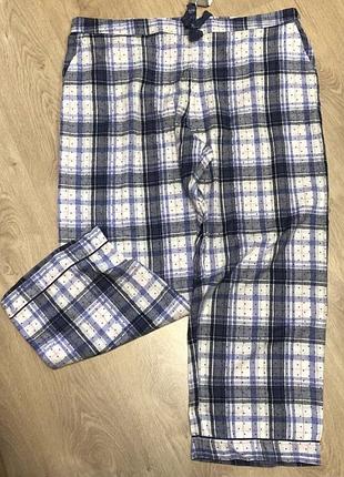 Спальные домашние фланелевые штаны с люрексовой нитью и карманами