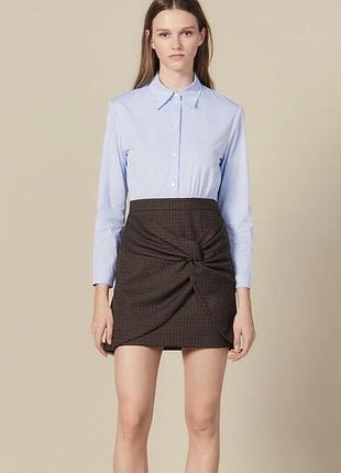 Платье рубашка сандро sandro в клетку с рубашкой приталенное