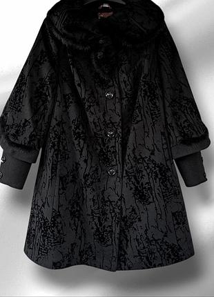 Женское зимнее пальто bernata, шерсть, батал, 56р., замеры в описании