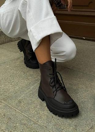 Ботинки 11735, р.36,37,38,39,40, натуральная кожа, шоколад