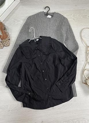Котонова сорочка з коміром h&m