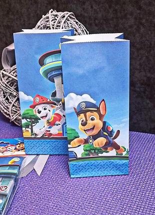 10шт бумажные подарочные пакеты paw patrol для сладостей