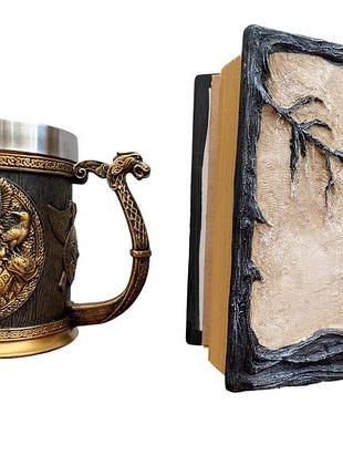 Подарочный набор кружка 3d скандинавские боги и блокнот 3d «тень ворона»