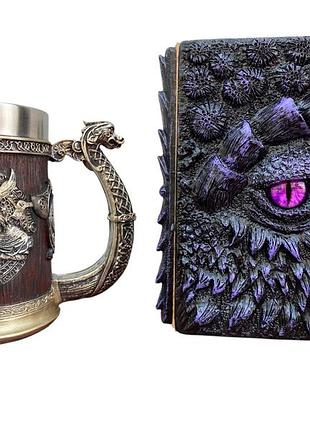 Подарунковий набір кухоль 3d берсерк-вінінг і блокнот 3d «око ілюзій»