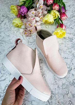 Женские слипоны ankle slip 77, натуральная лакированная кожа пудрового цвета, деми/зима, 32-41