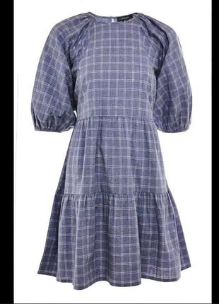 Ярусное платье в клетку, платье в клетку