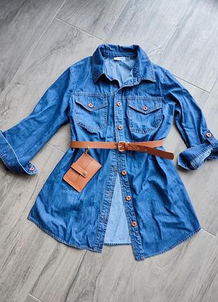 Рубашка рубашка с поясом туречкова размер с