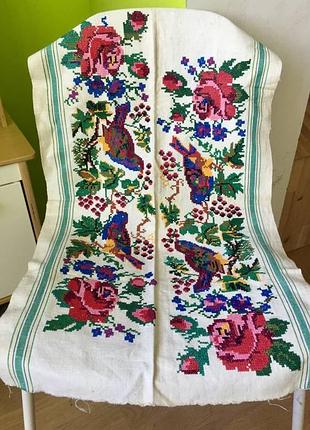 Старинная вышивка крестом на холсте/ заготовки для наволочек/ дорожка/ антиквариат/!!️нюанси‼️