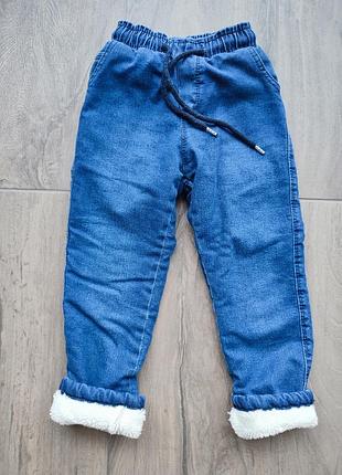 Штаны детские на 3-4 года утепленные зимние на меху