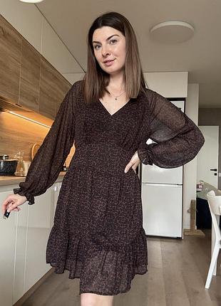 Леопардова шифонова сукня mango