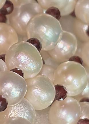 Морські перли, перлинне намисто вінтаж, перли натуральні, гранат