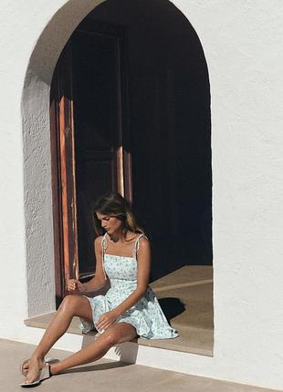 Сукня жіноча біло-бірюзова zara