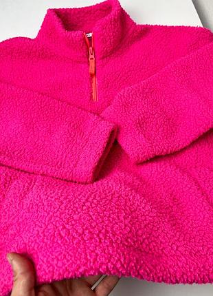 Флісова кофта gap, яскраво-рожева