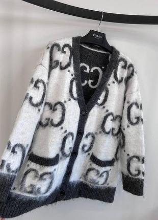 Брендовий жіночий теплий двосторонній кардиган гуччі
