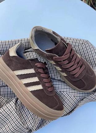 Кеди жіночі notta bene шоколадні замша натуральна