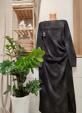 Красивое праздничное черное с серебряным платьем!