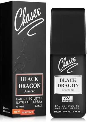 Туалетная вода для мужчин chaser "black dragon diamond" (100мл) аромат табака бергамота духи мужские цитрусовый сандал аромат для мужчин