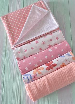 Набор пеленок 5 шт (бязь, непромокаемая, муслин) baby textile